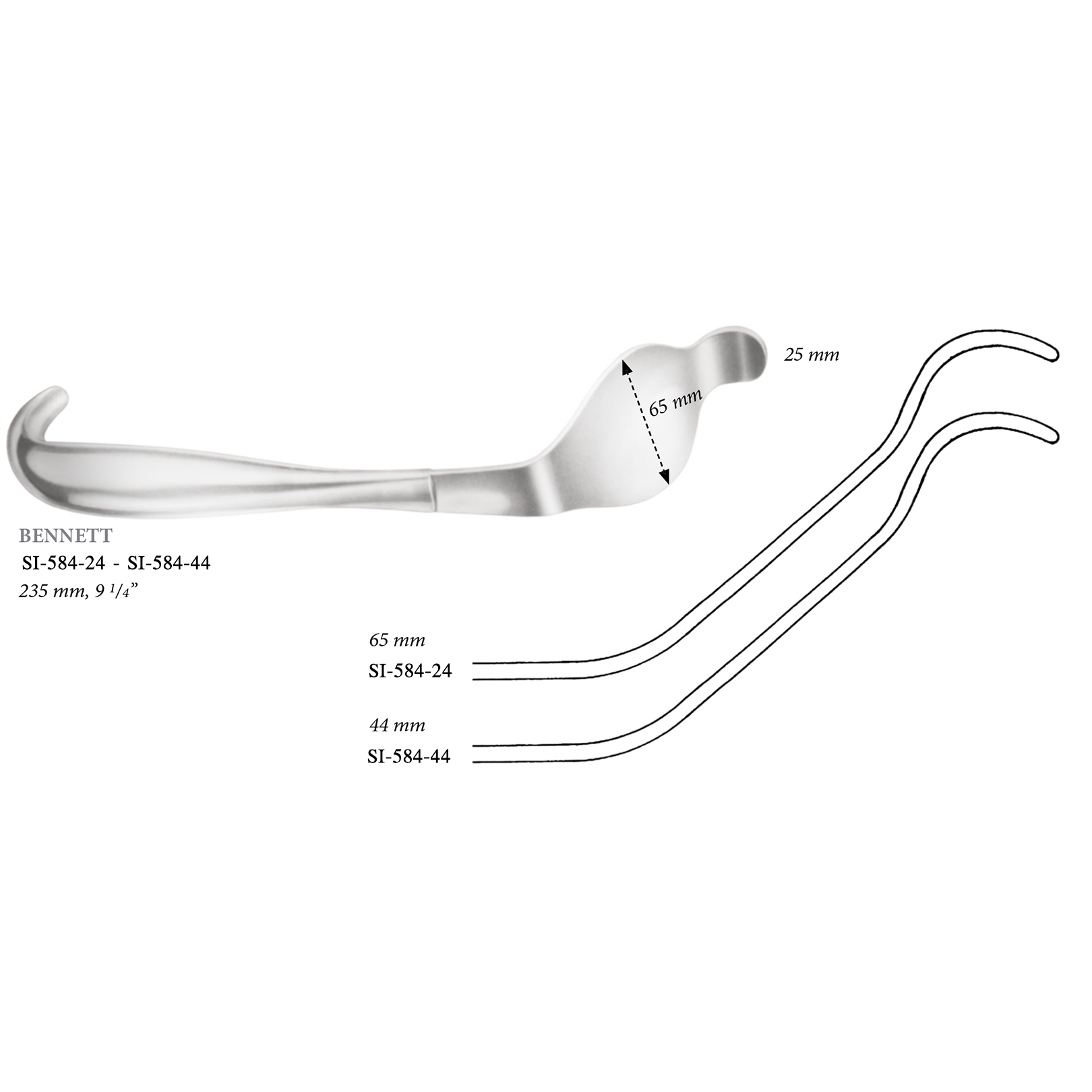 Benett's-bone-lever,-44-mm,-235-mm