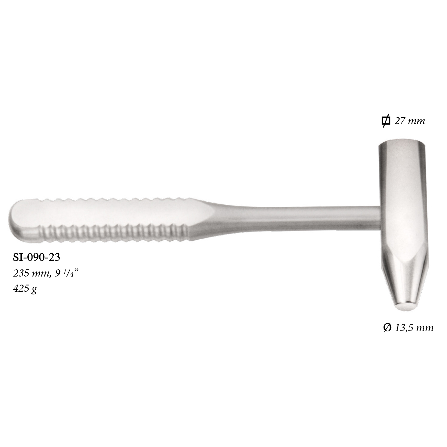 Bone-surgery-mallet-27-mm,-13.5-mm,-425-g,-235-mm