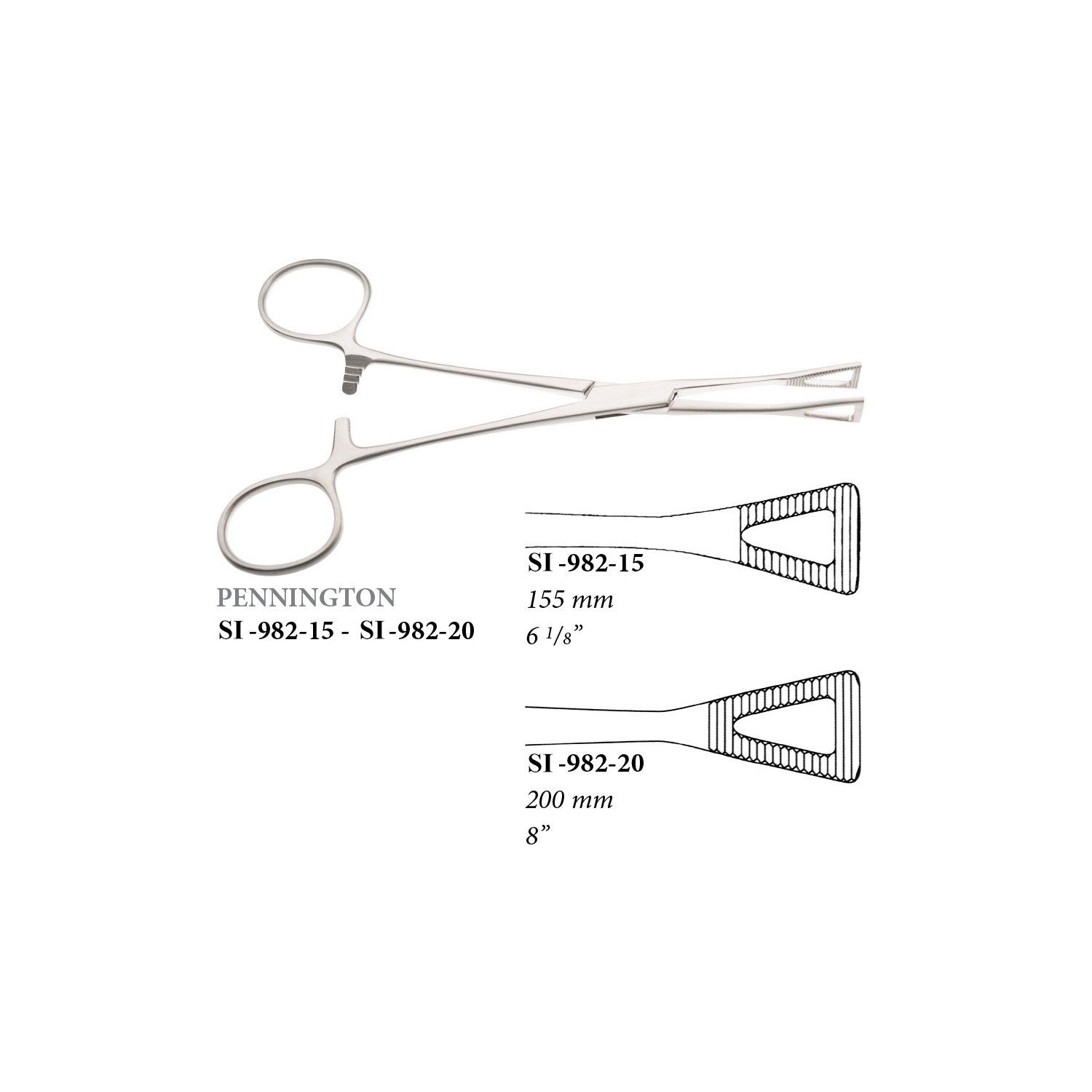 Pennington's-intestinal-grasping-forceps,-straight,-150-mm